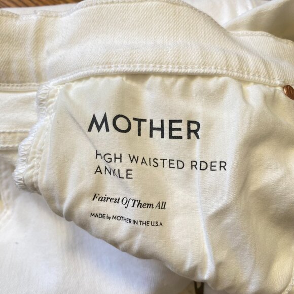 Mother High Waisted Rider Ankle Jeans Womens 29 White Fairest of them All Denim - Picture 8 of 15
